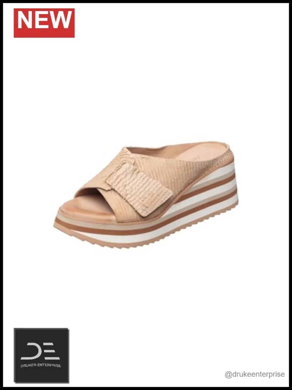 Women's Leather Slingback Wedge Sandals Platform 2
